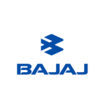 The Bajaj logo resembling a flying bird or two arrows, symbolizing progress and dynamism.
