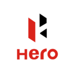 Hero logo featuring angular 'H' in red, representing high energy and space.